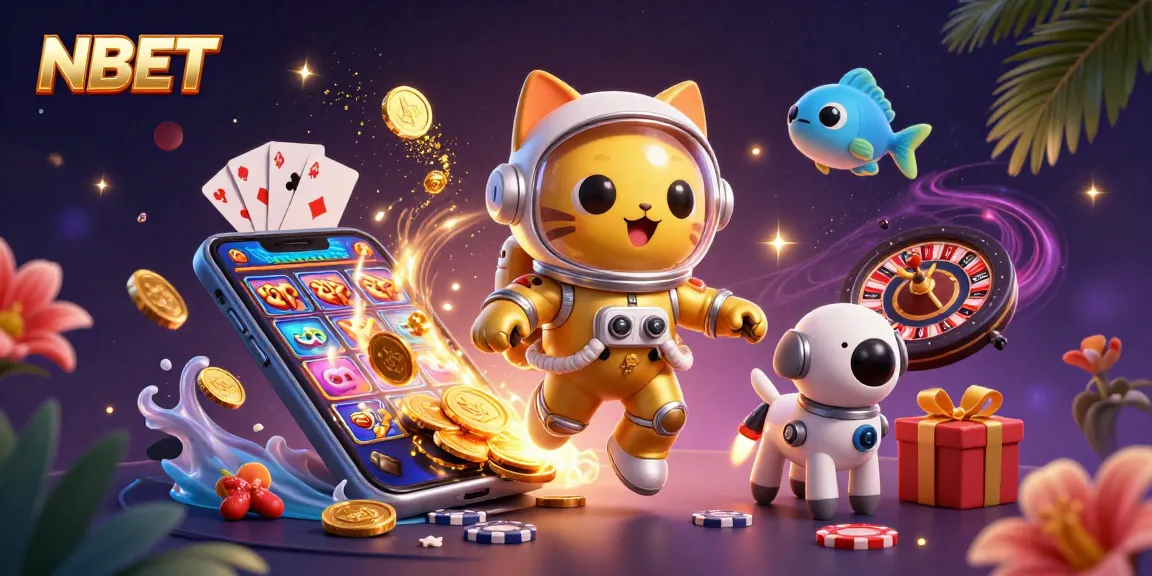 NBET offers a thrilling cosmic slots adventure featuring a golden astronaut cat and robot dog.