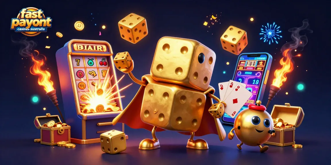 Engage with fast payout casinos Australia through vibrant 3D casino imagery featuring lively elements.