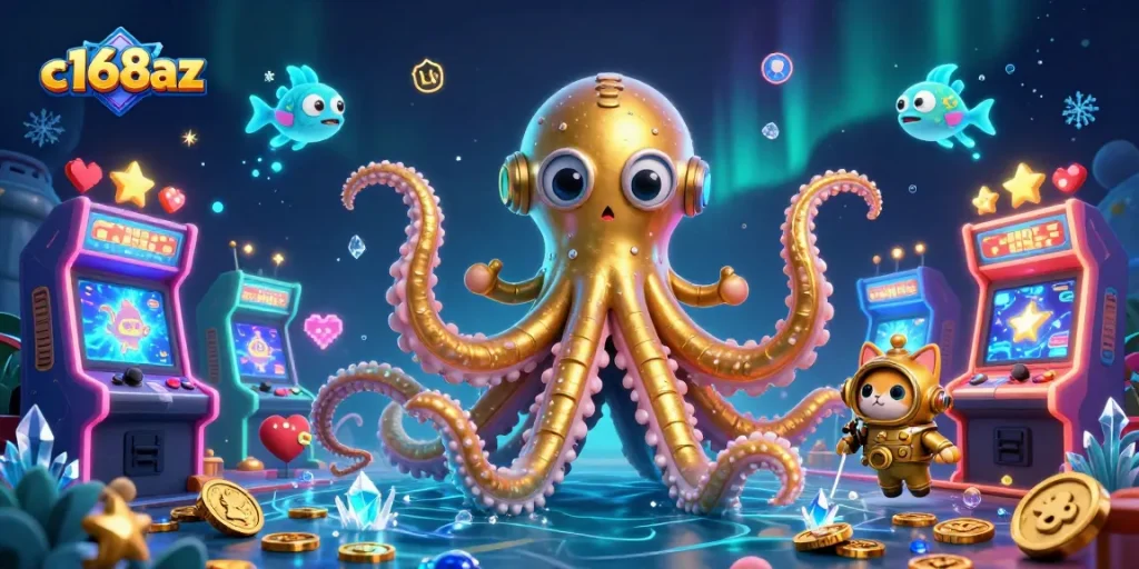Experience exciting gameplay at c168az featuring a colossal kraken and immersive gaming elements!